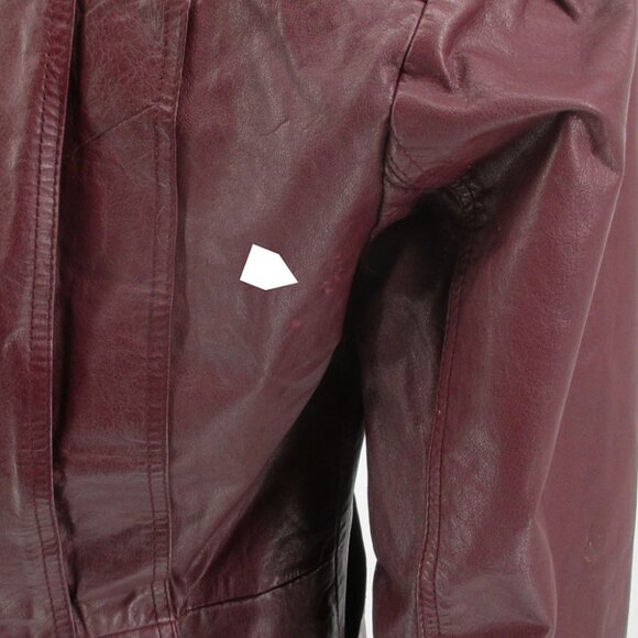 Vintage 70's Red Fur Collar Leather Jacket M - Picture 11 of 16